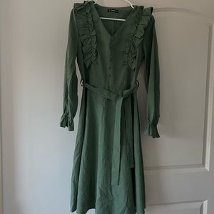 Shein Green Velvety Dress